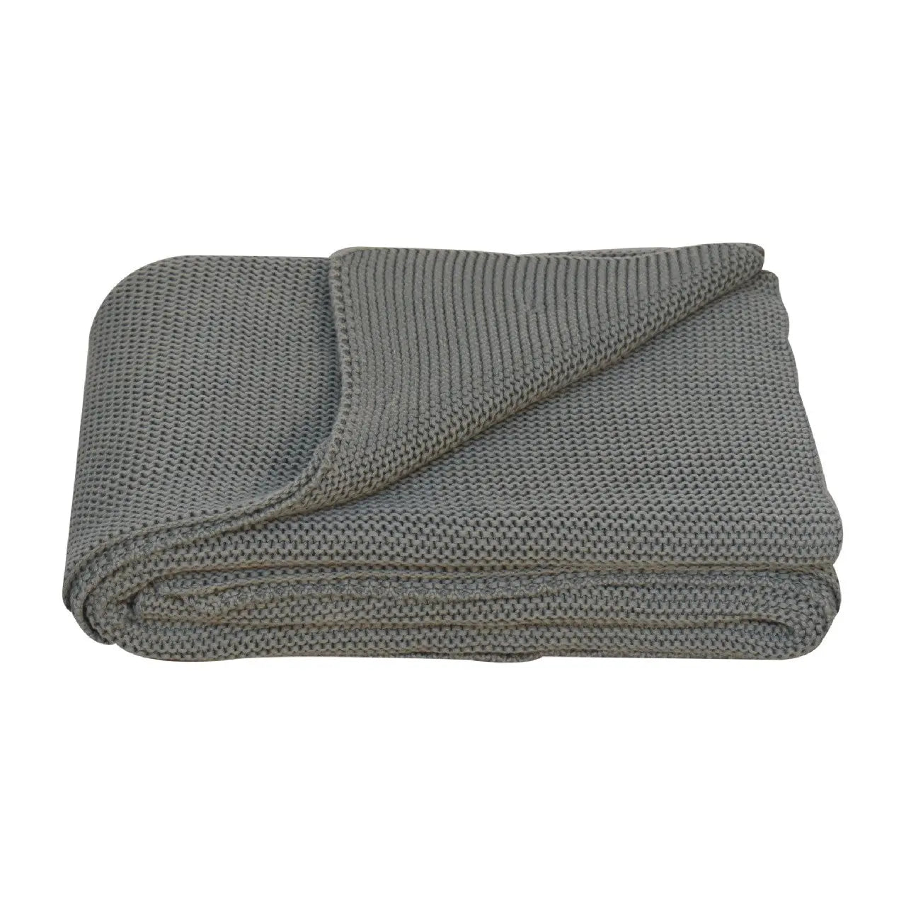 Double Olive Green Knit Throw - Living with Luxury