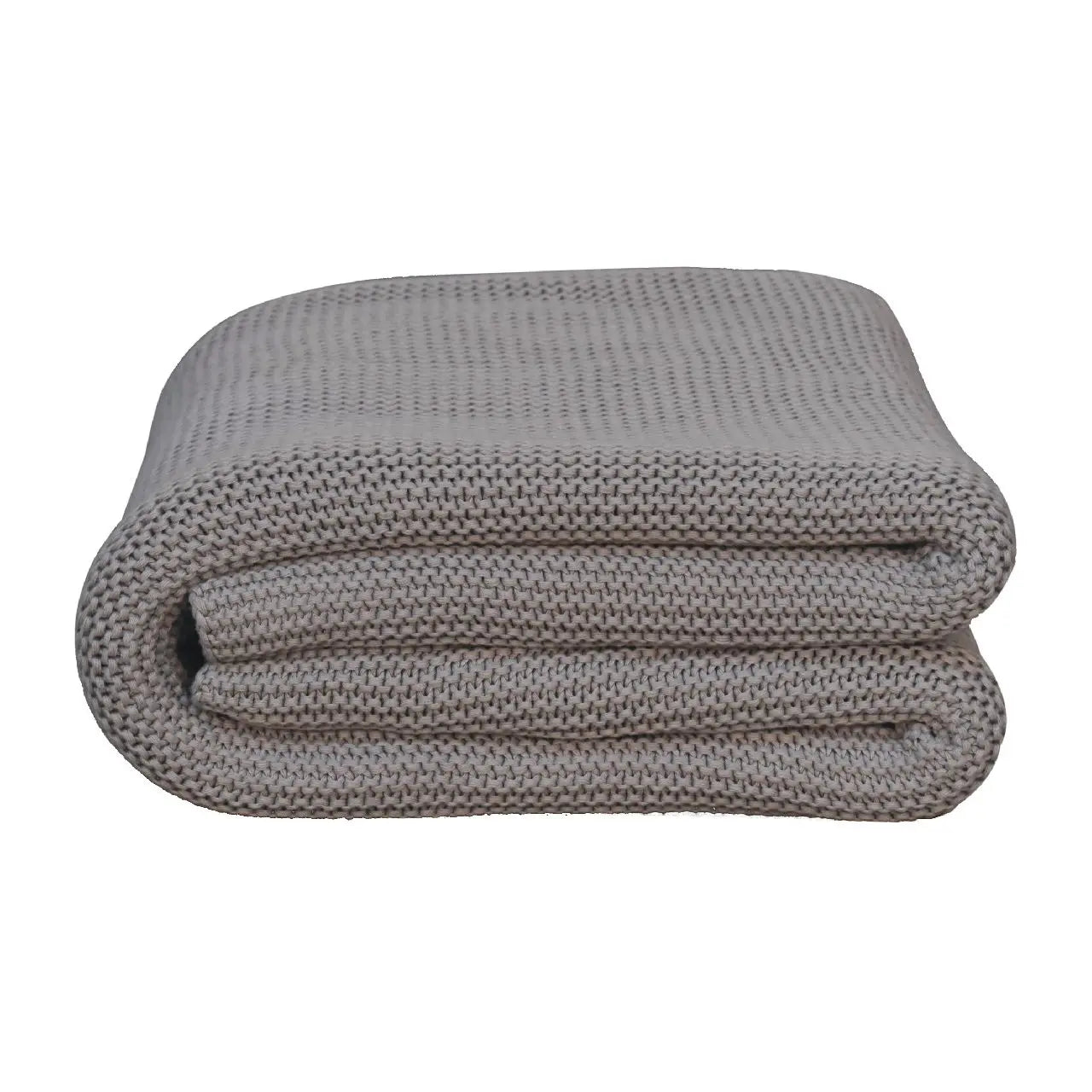 Double Grey Knitted Throw - Living with Luxury