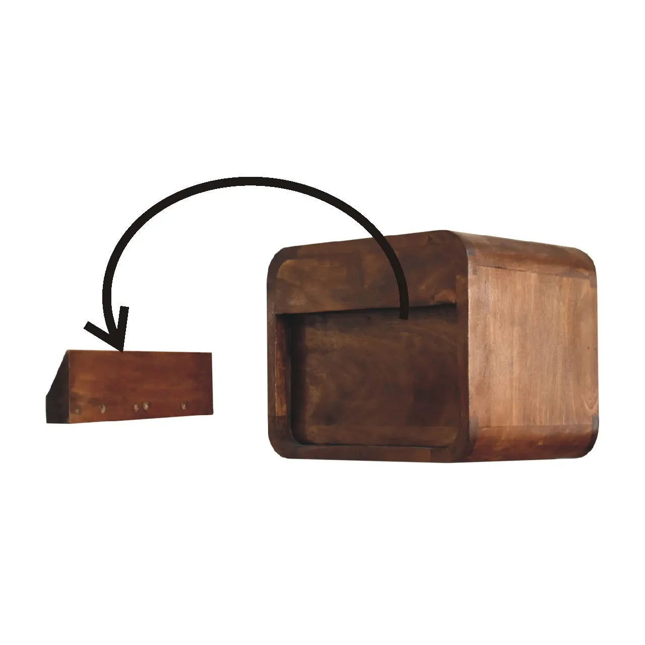 Floating Mini Chestnut Bedside - Living with Luxury