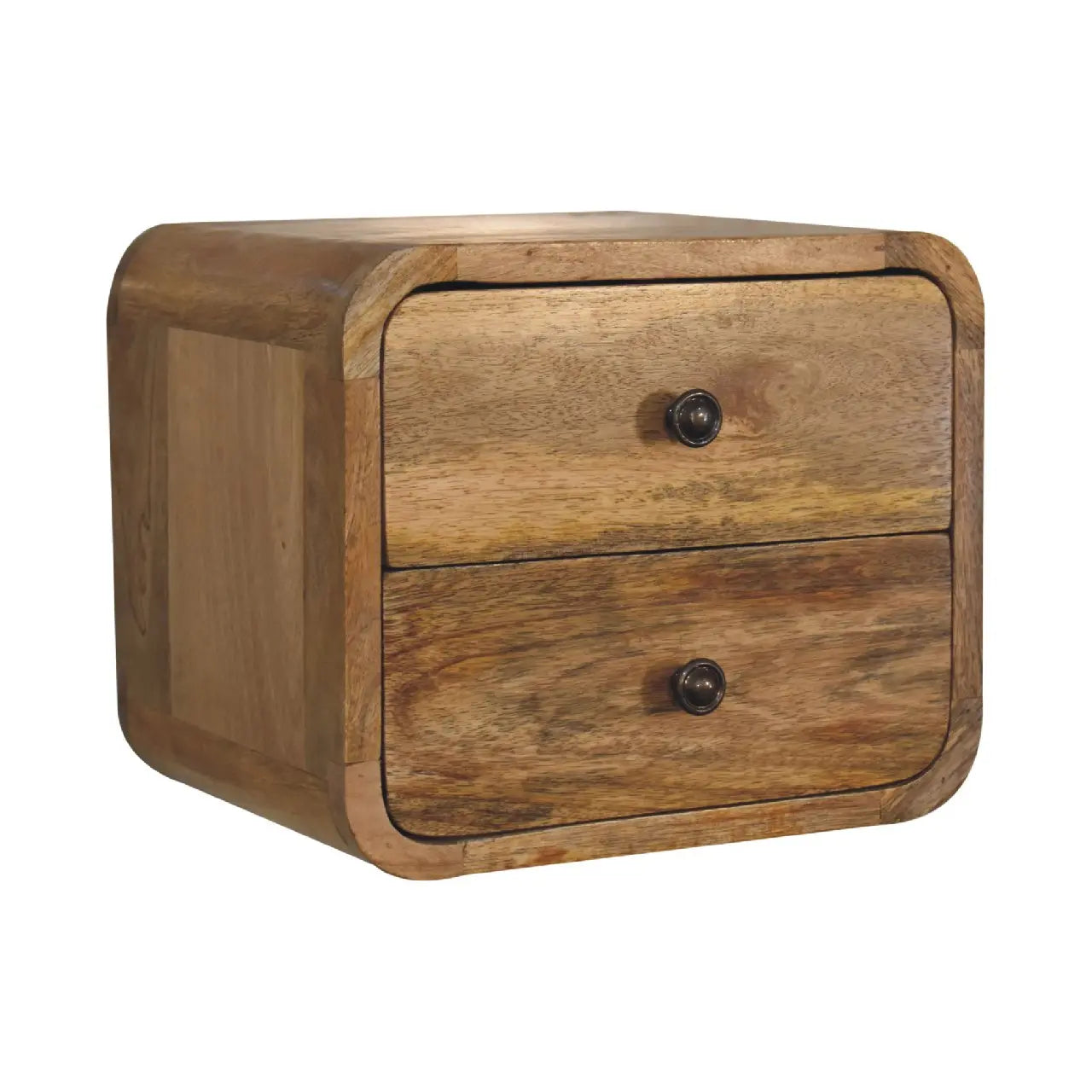 Mini Curve Oak-ish Floating Bedside - Living with Luxury