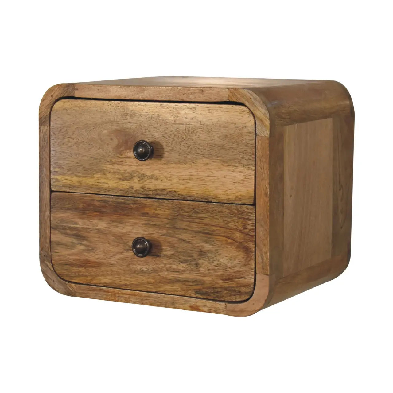 Mini Curve Oak-ish Floating Bedside - Living with Luxury