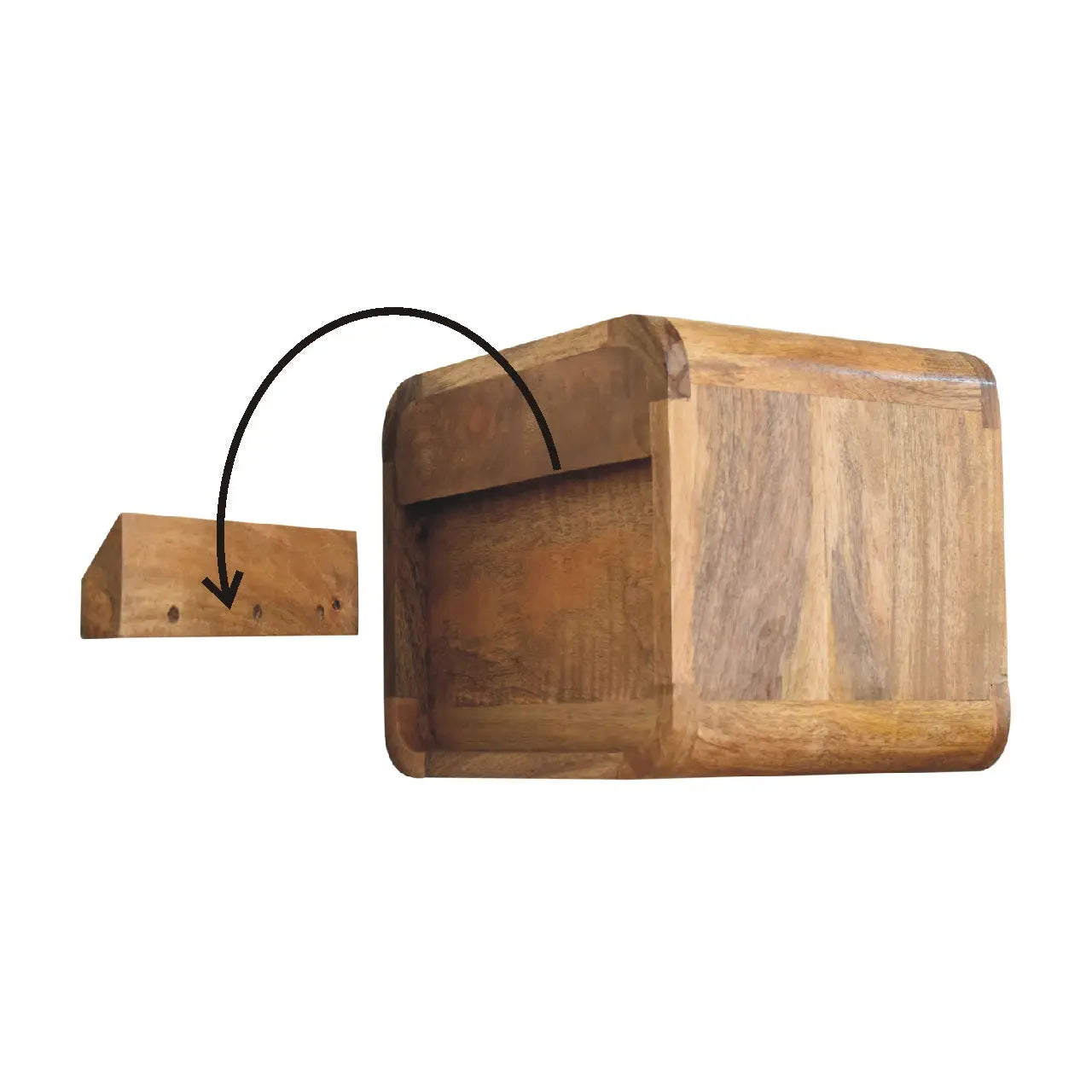 Mini Curve Oak-ish Floating Bedside - Living with Luxury