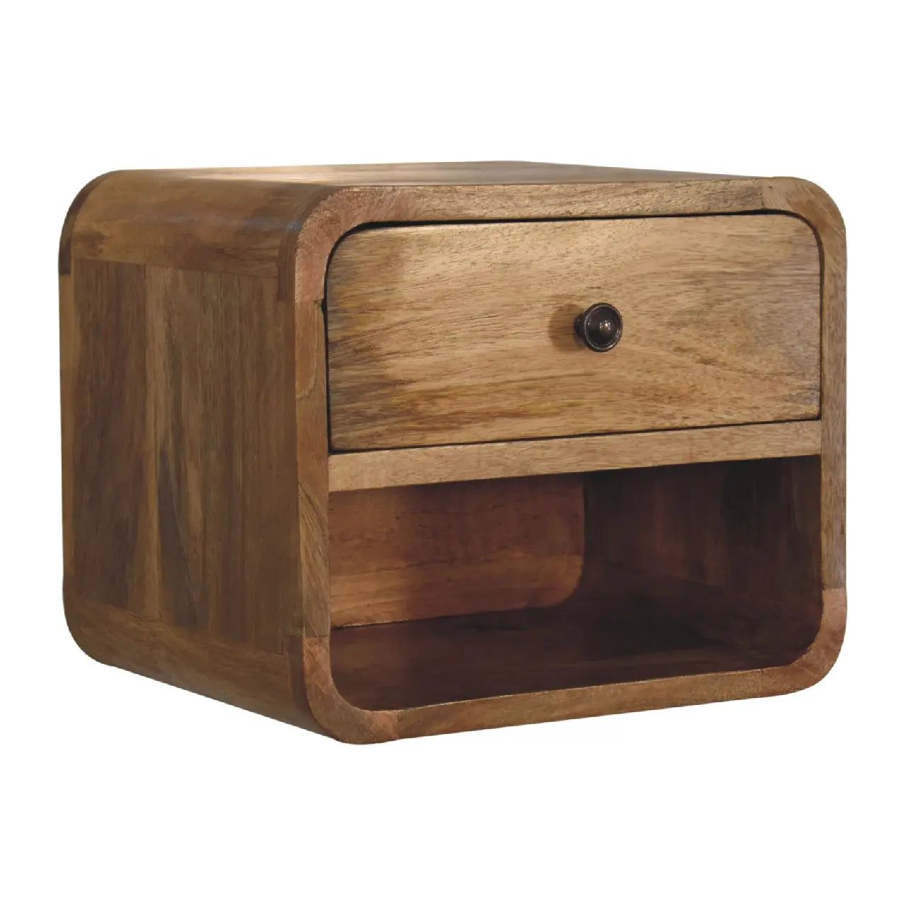 Mini Oak-ish Floating Open Bedside - Living with Luxury