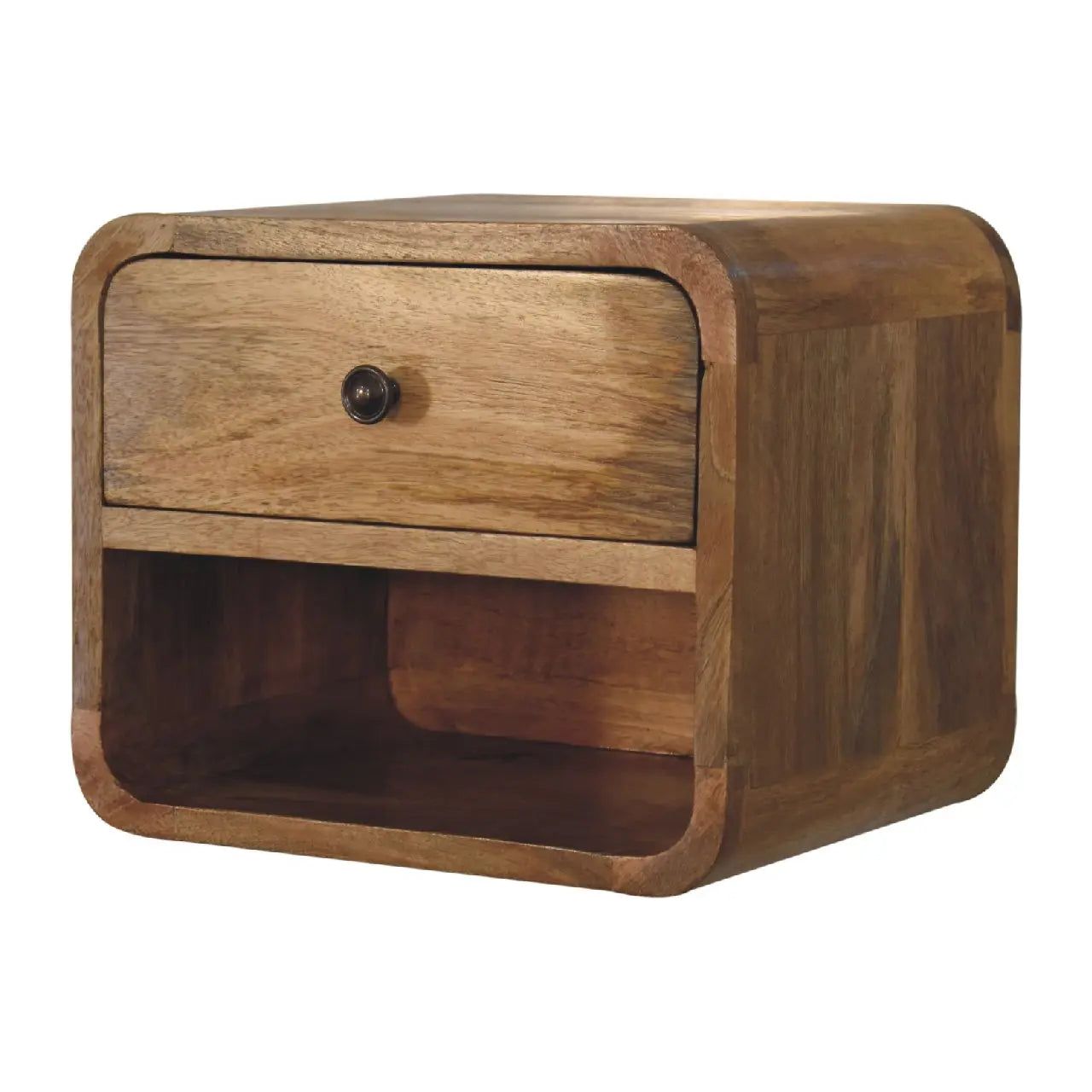 Mini Oak-ish Floating Open Bedside - Living with Luxury