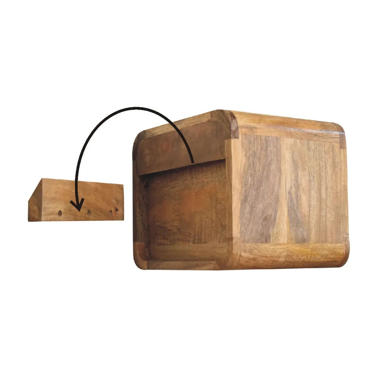 Mini Oak-ish Floating Open Bedside - Living with Luxury