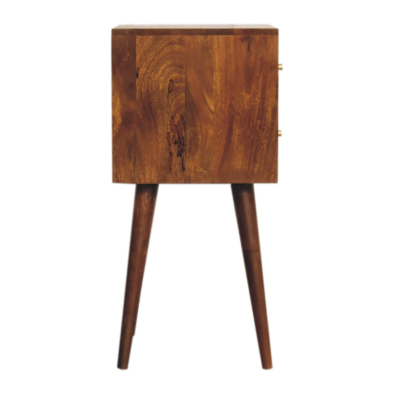 Mini Chestnut Cube 2 Drawer Bedside Living with Luxury