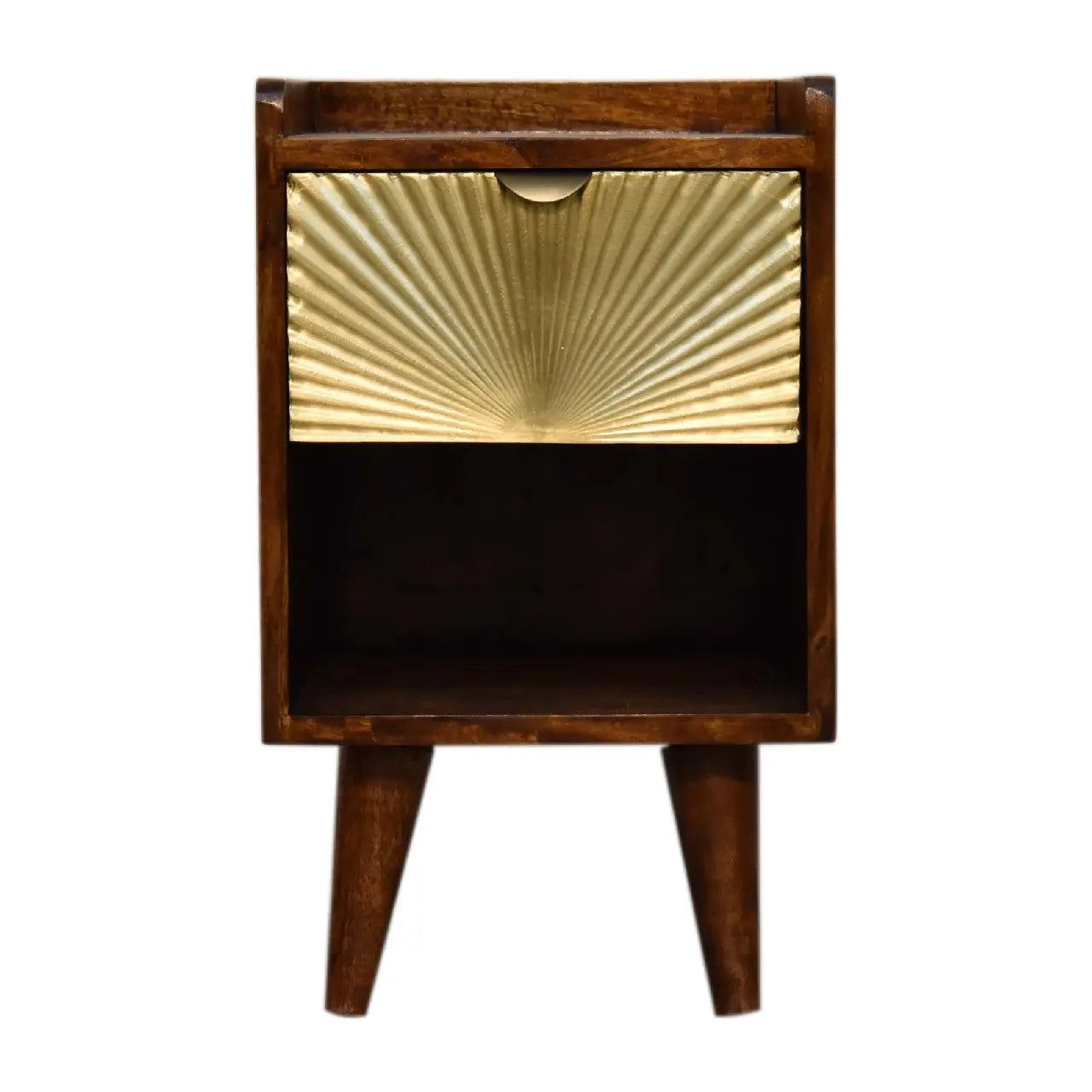 Mini Manila Gold 1 Drawer Bedside - Living with Luxury