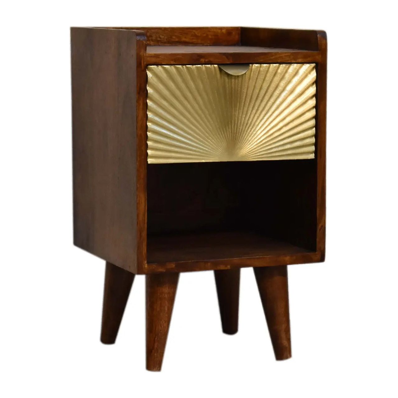 Mini Manila Gold 1 Drawer Bedside - Living with Luxury