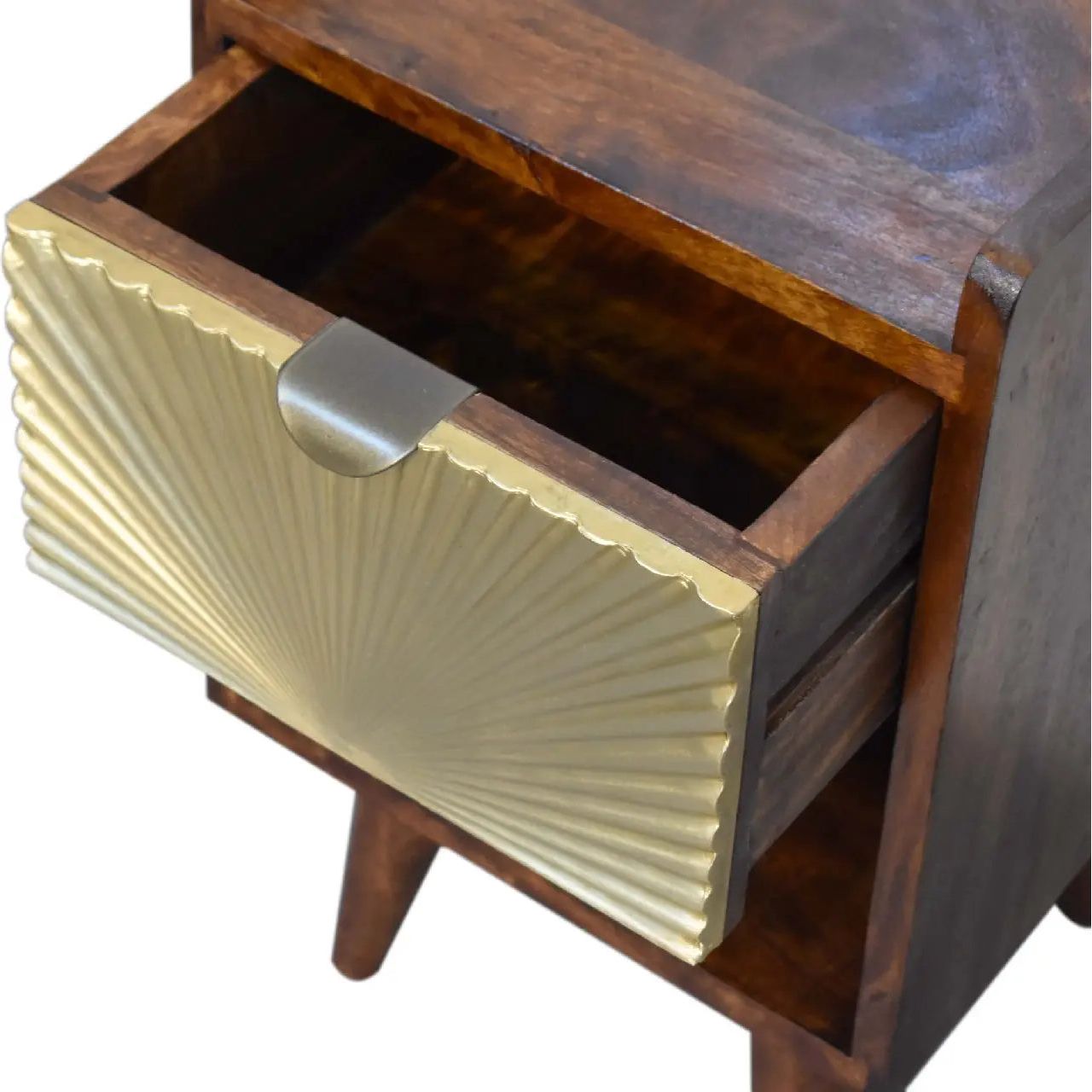 Mini Manila Gold 1 Drawer Bedside - Living with Luxury