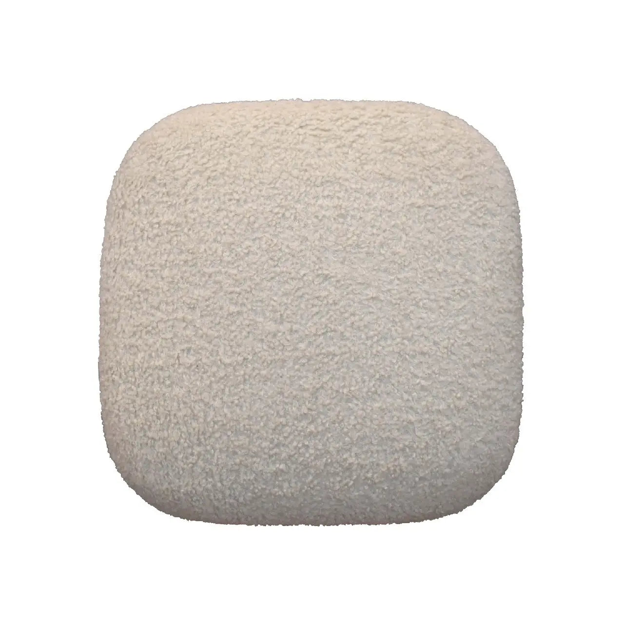 Boucle Cream Square Footstool - Living with Luxury