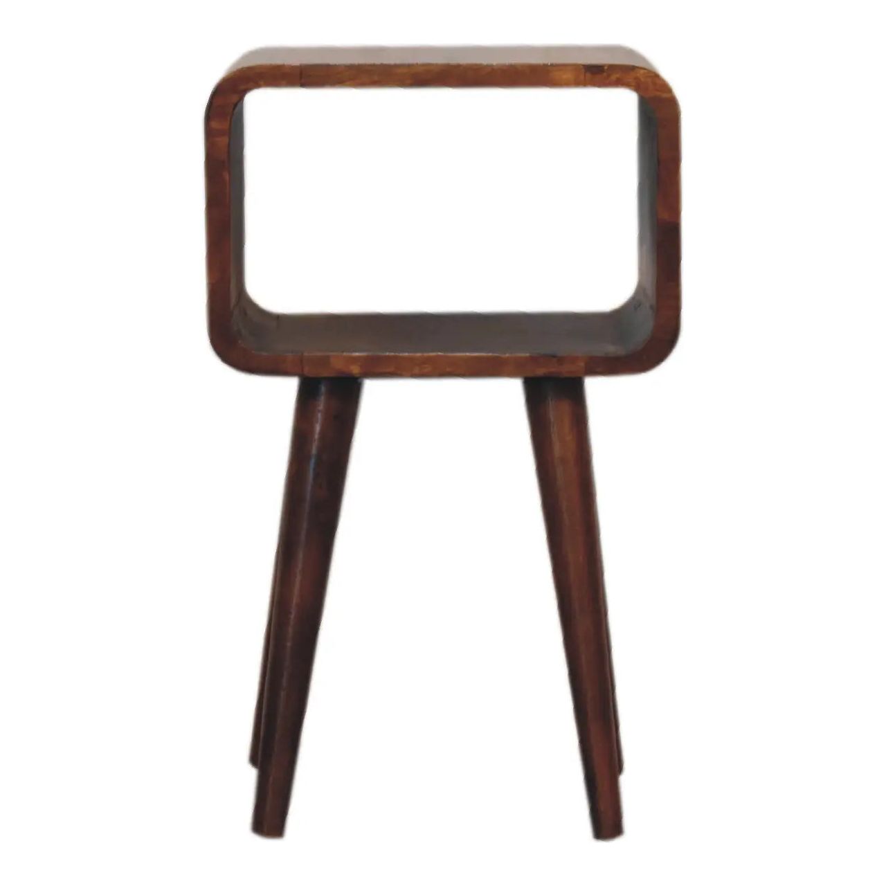 Mini Chestnut Curved Open Bedside - Living with Luxury