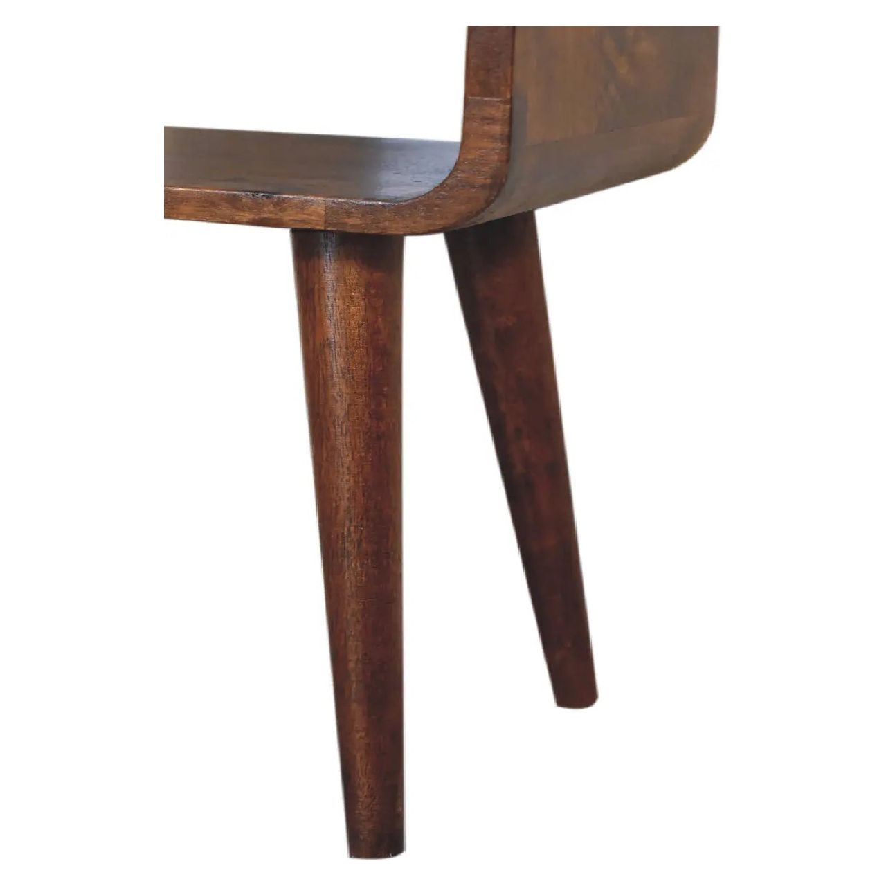 Mini Chestnut Curved Open Bedside - Living with Luxury