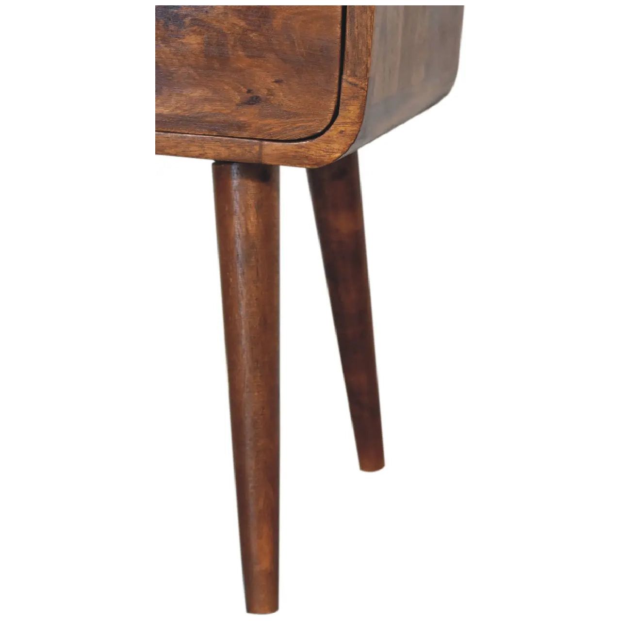 Mini Chestnut Curve Open Bedside - Living with Luxury
