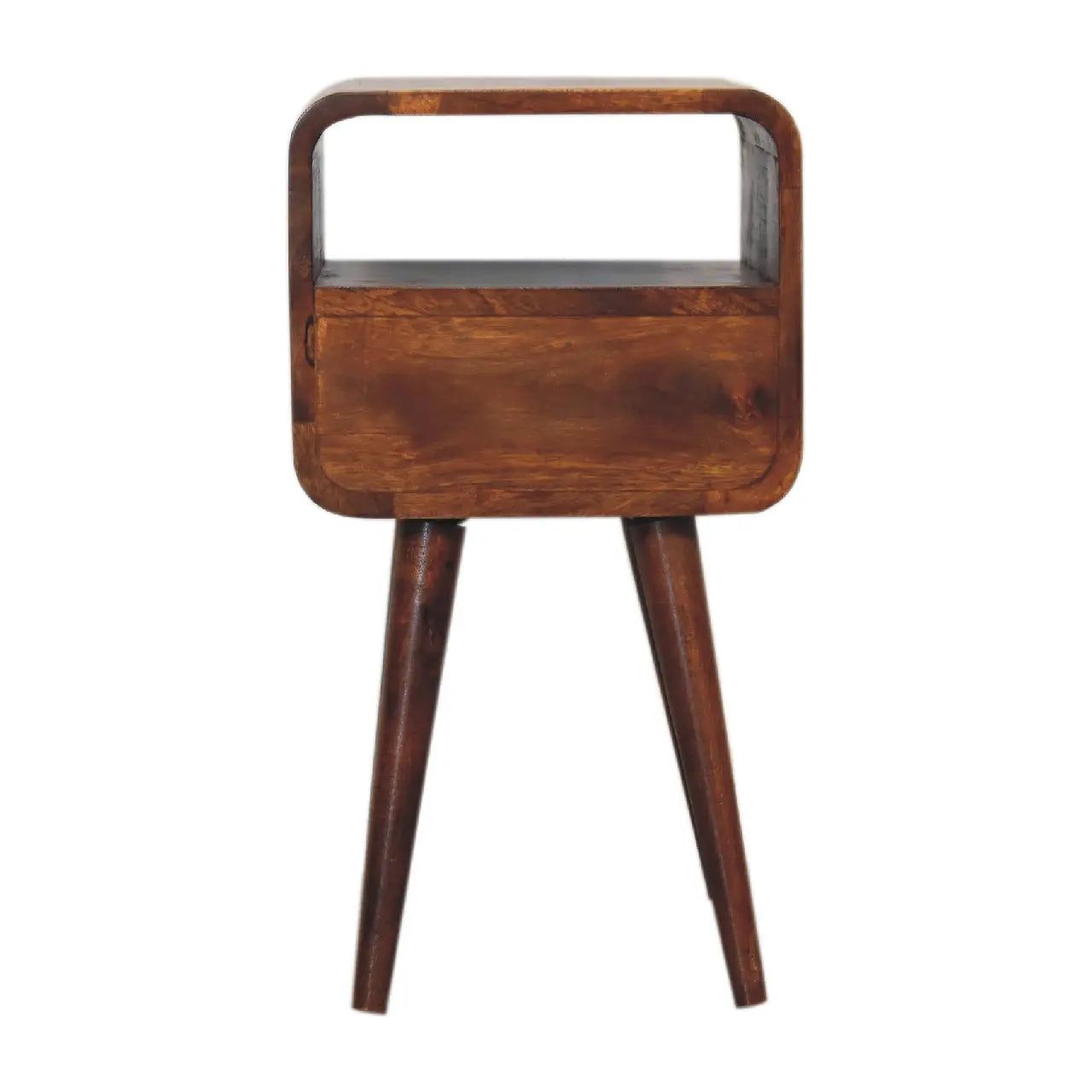 Mini Chestnut Curve Open Bedside - Living with Luxury