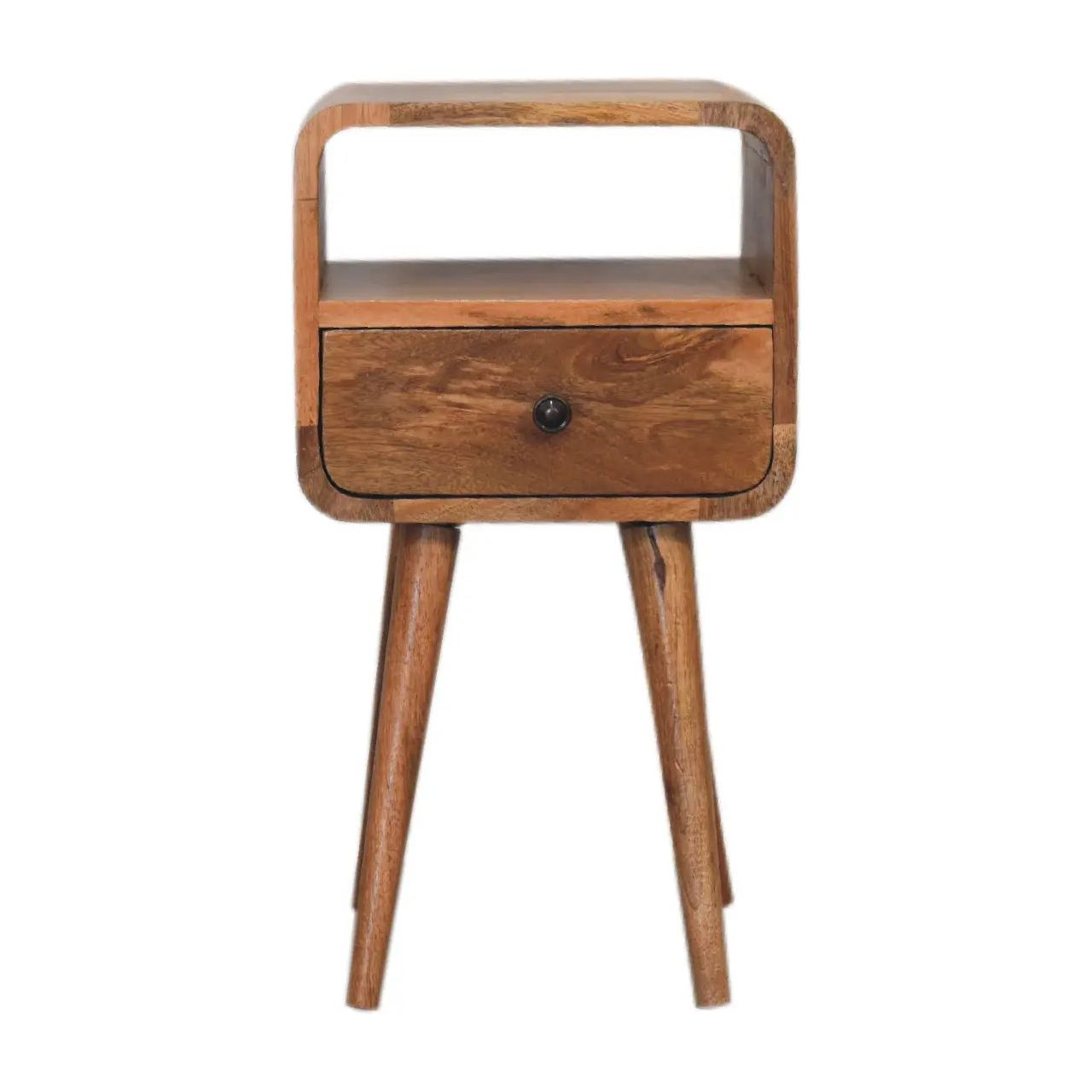 Mini Oakish Curve Open Bedside - Living with Luxury