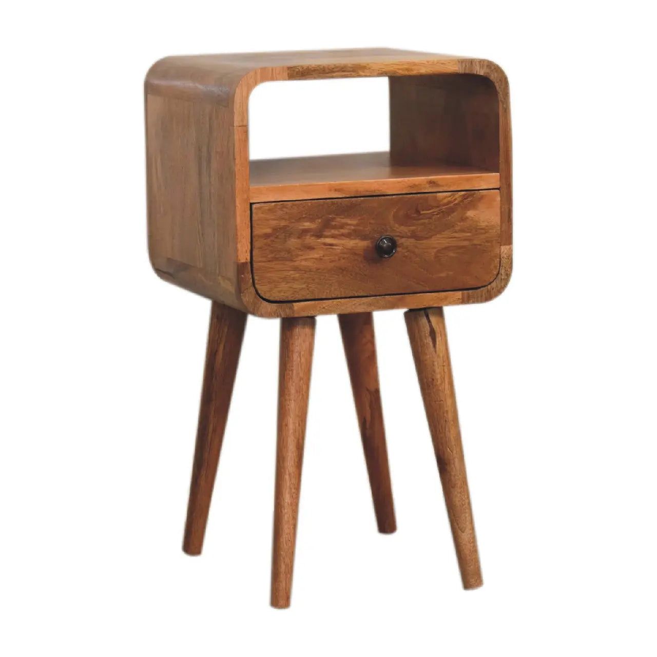 Mini Oakish Curve Open Bedside - Living with Luxury