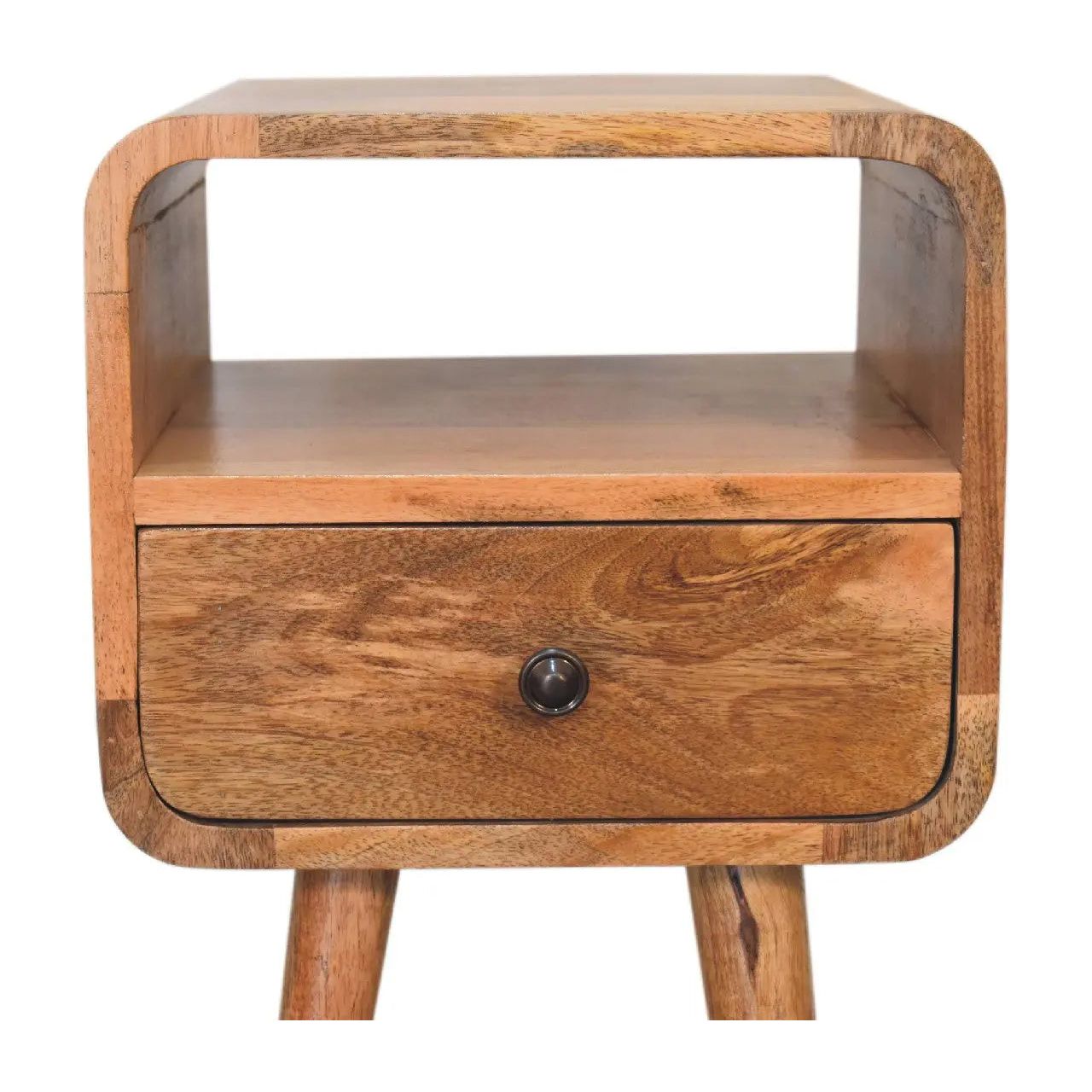 Mini Oakish Curve Open Bedside - Living with Luxury
