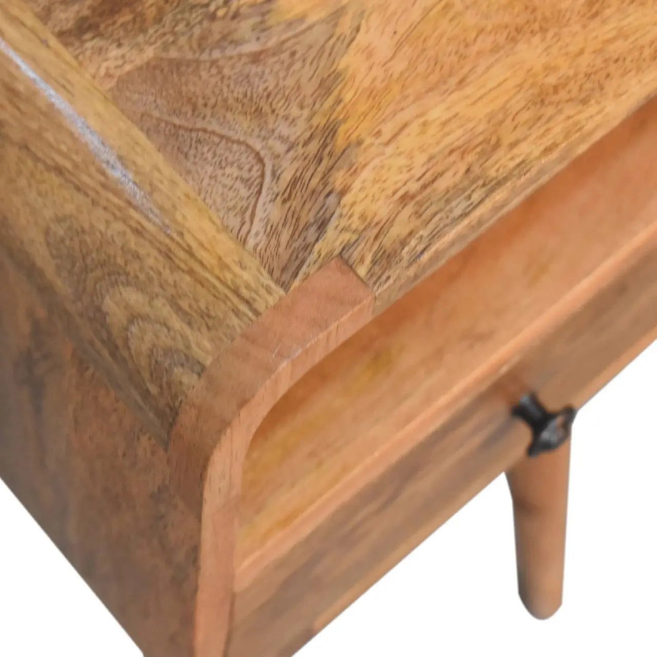 Mini Oakish Curve Open Bedside - Living with Luxury