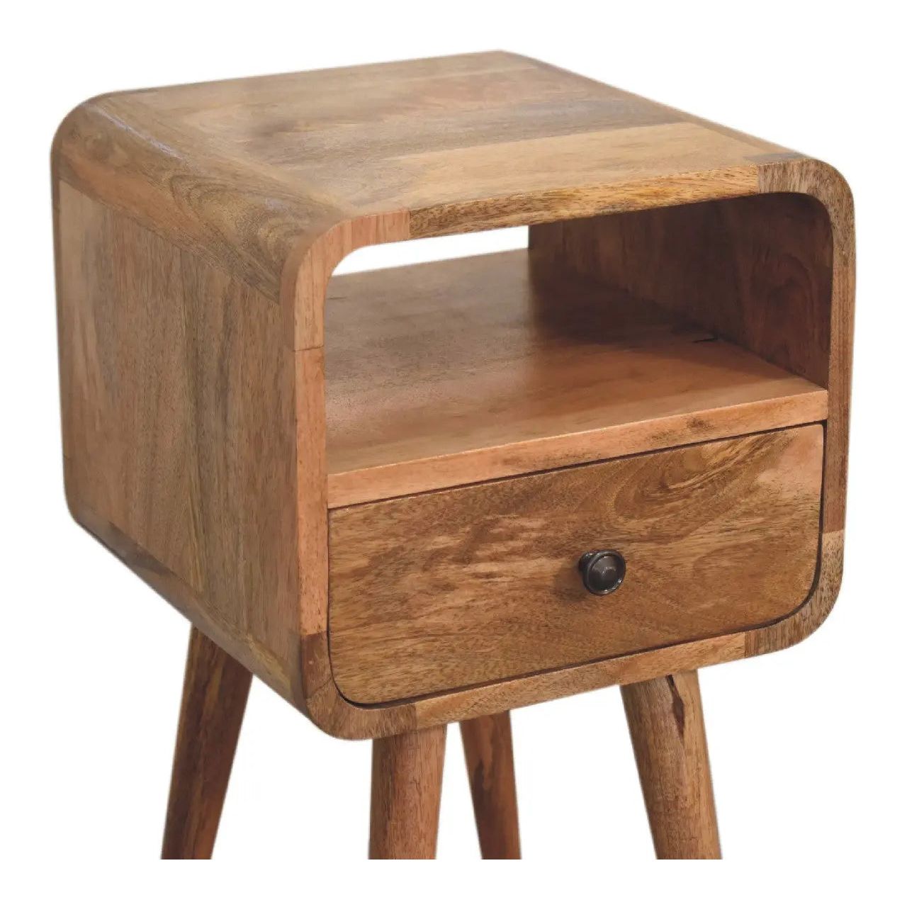 Mini Oakish Curve Open Bedside - Living with Luxury