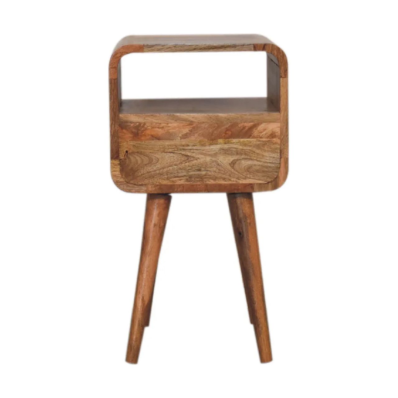 Mini Oakish Curve Open Bedside - Living with Luxury