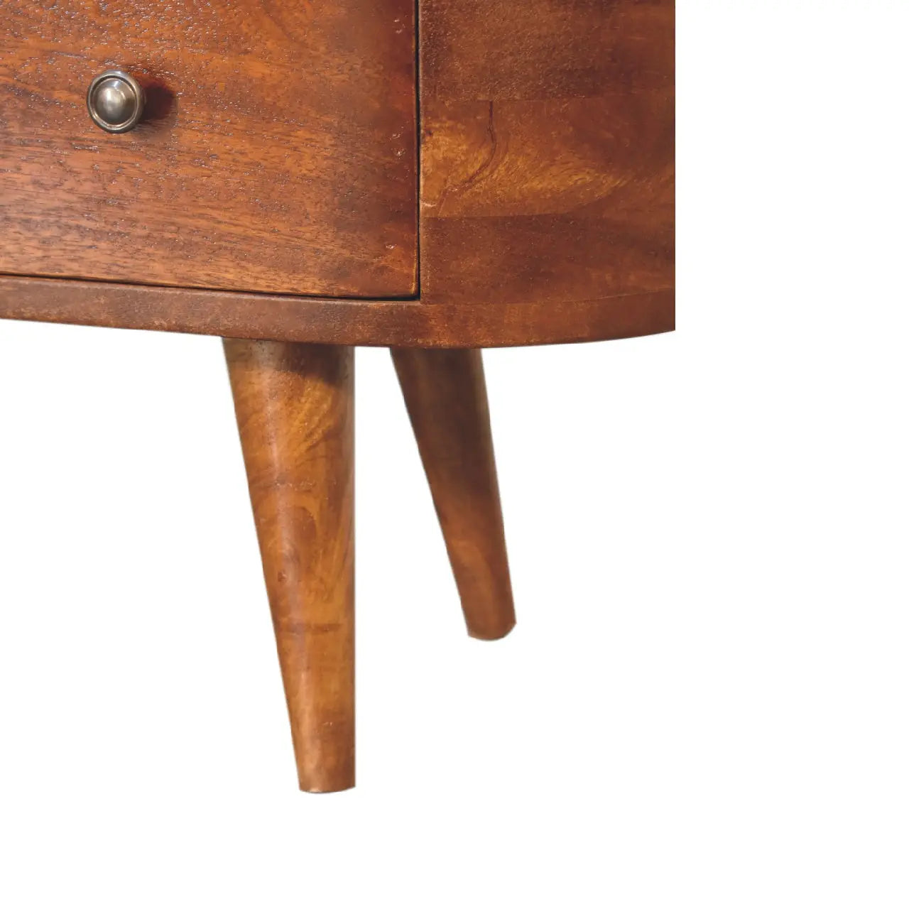Chestnut Round Open Media Unit - Living with Luxury