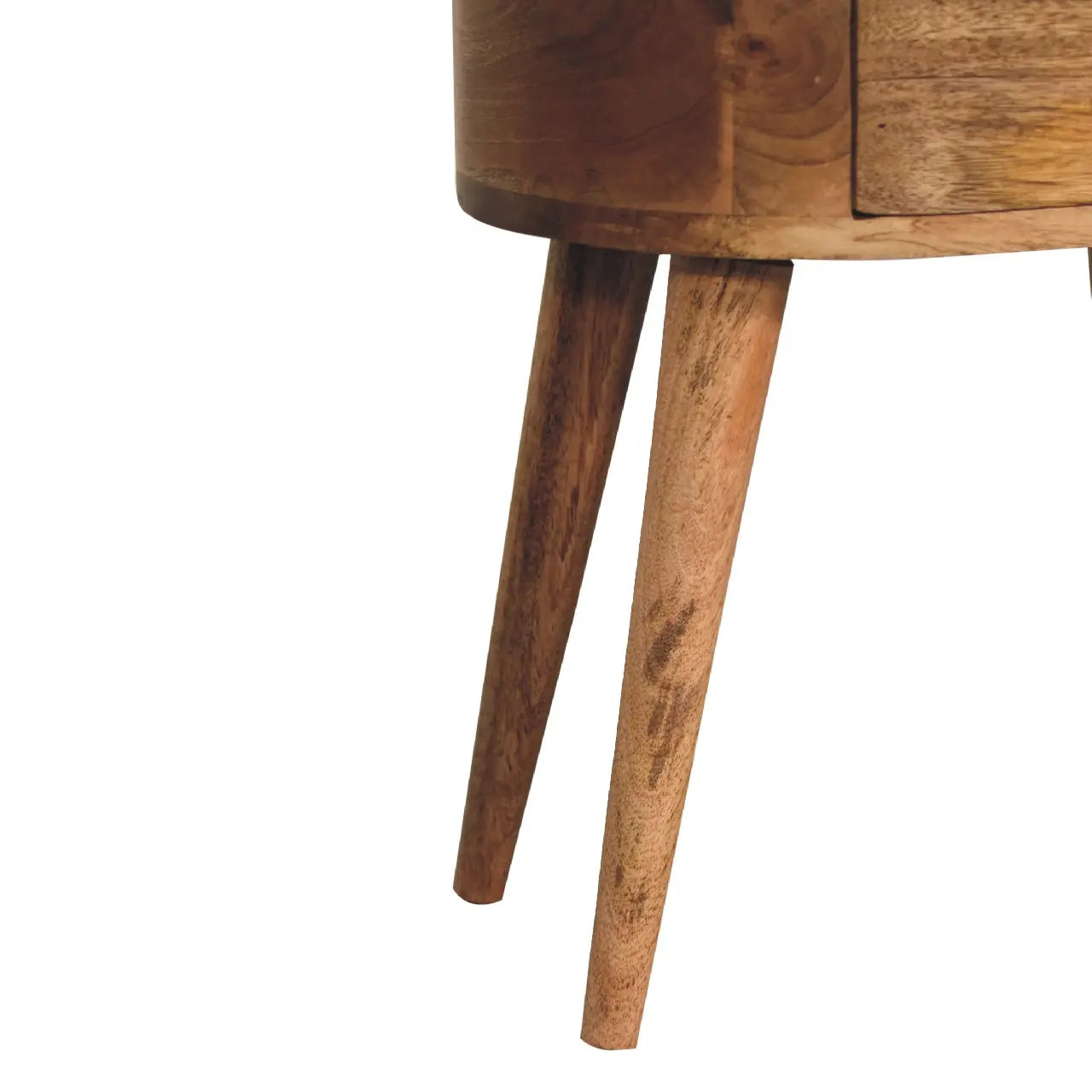 Mini Oak-ish Rounded Bedside Table - Living with Luxury