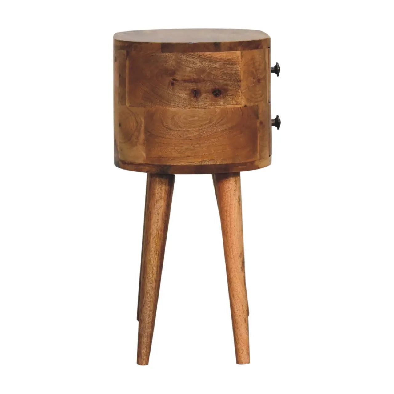 Mini Oak-ish Rounded Bedside Table - Living with Luxury