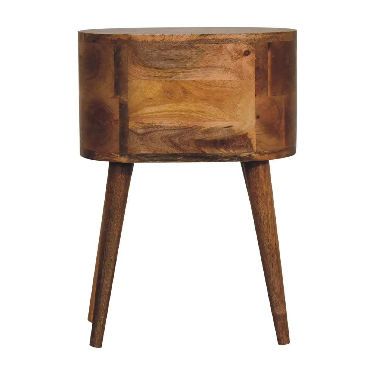 Mini Oak-ish Rounded Bedside Table - Living with Luxury