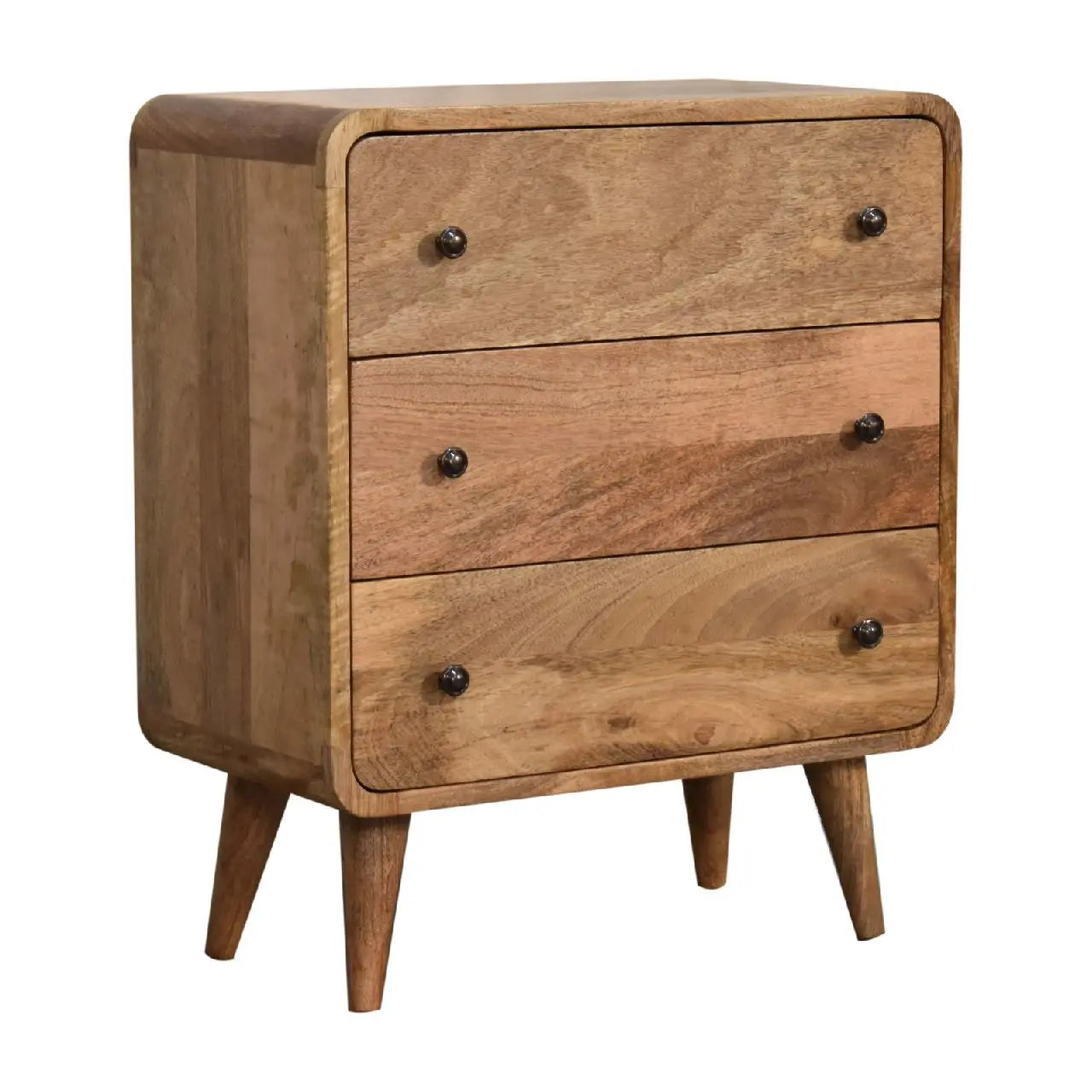 Mini Curved Oak-ish Chest - Living with Luxury