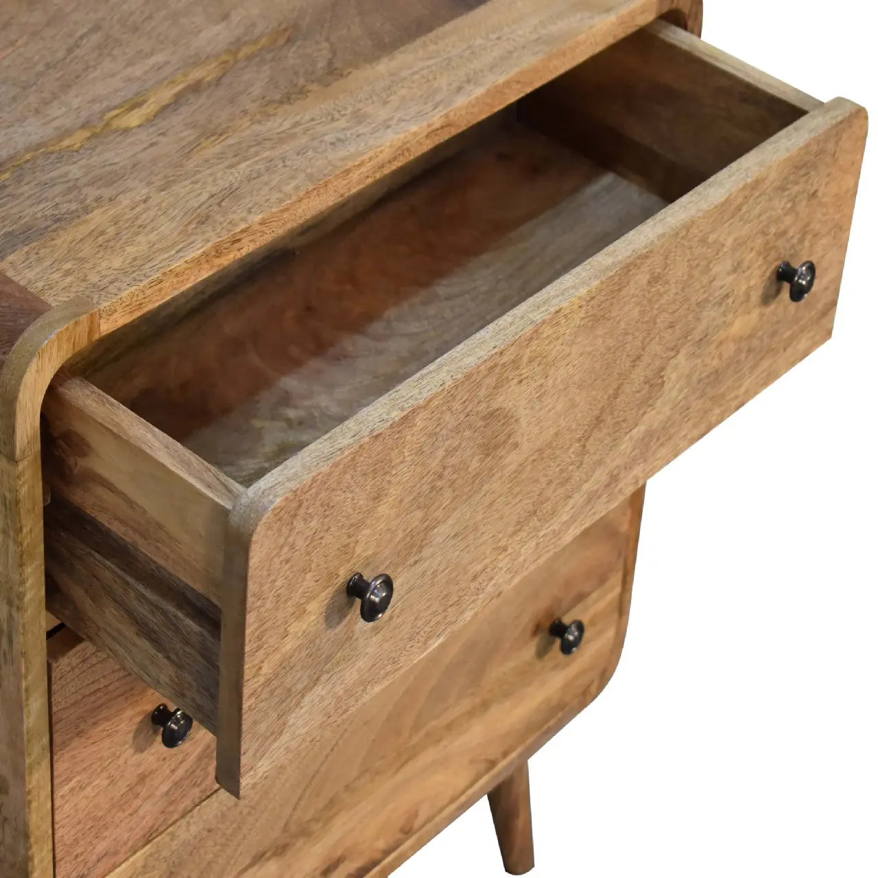 Mini Curved Oak-ish Chest - Living with Luxury