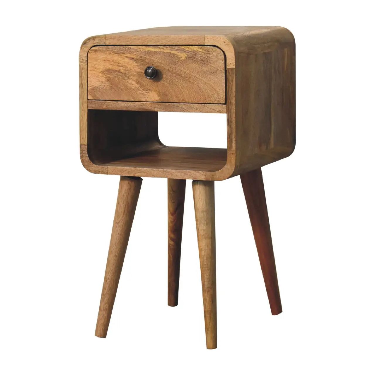 Mini Oak-ish Curve Lower Bedside - Living with Luxury