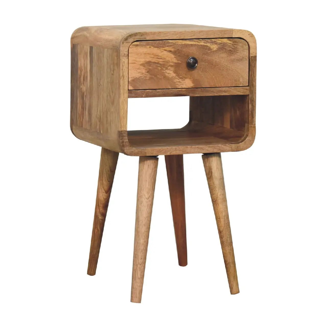 Mini Oak-ish Curve Lower Bedside - Living with Luxury