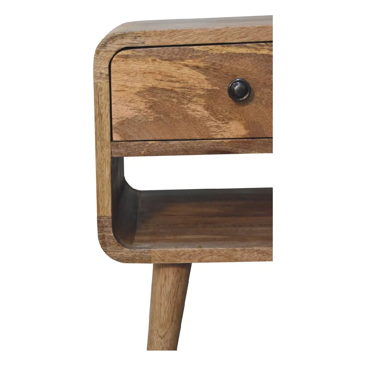Mini Oak-ish Curve Lower Bedside - Living with Luxury