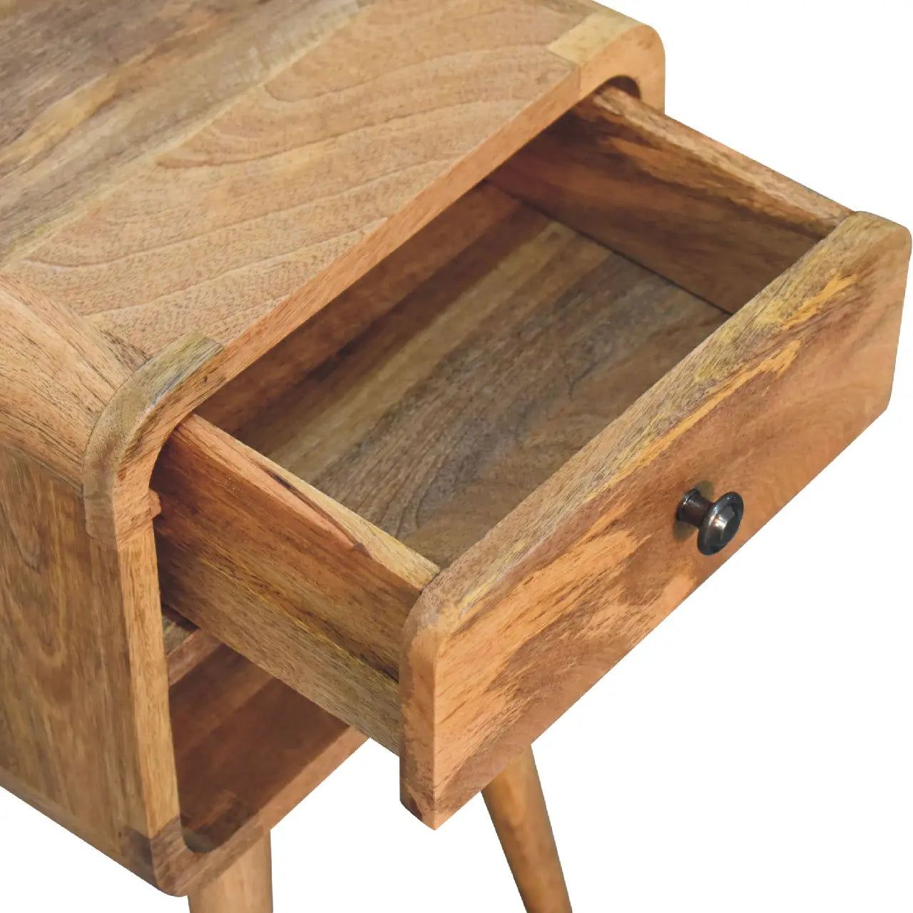 Mini Oak-ish Curve Lower Bedside - Living with Luxury