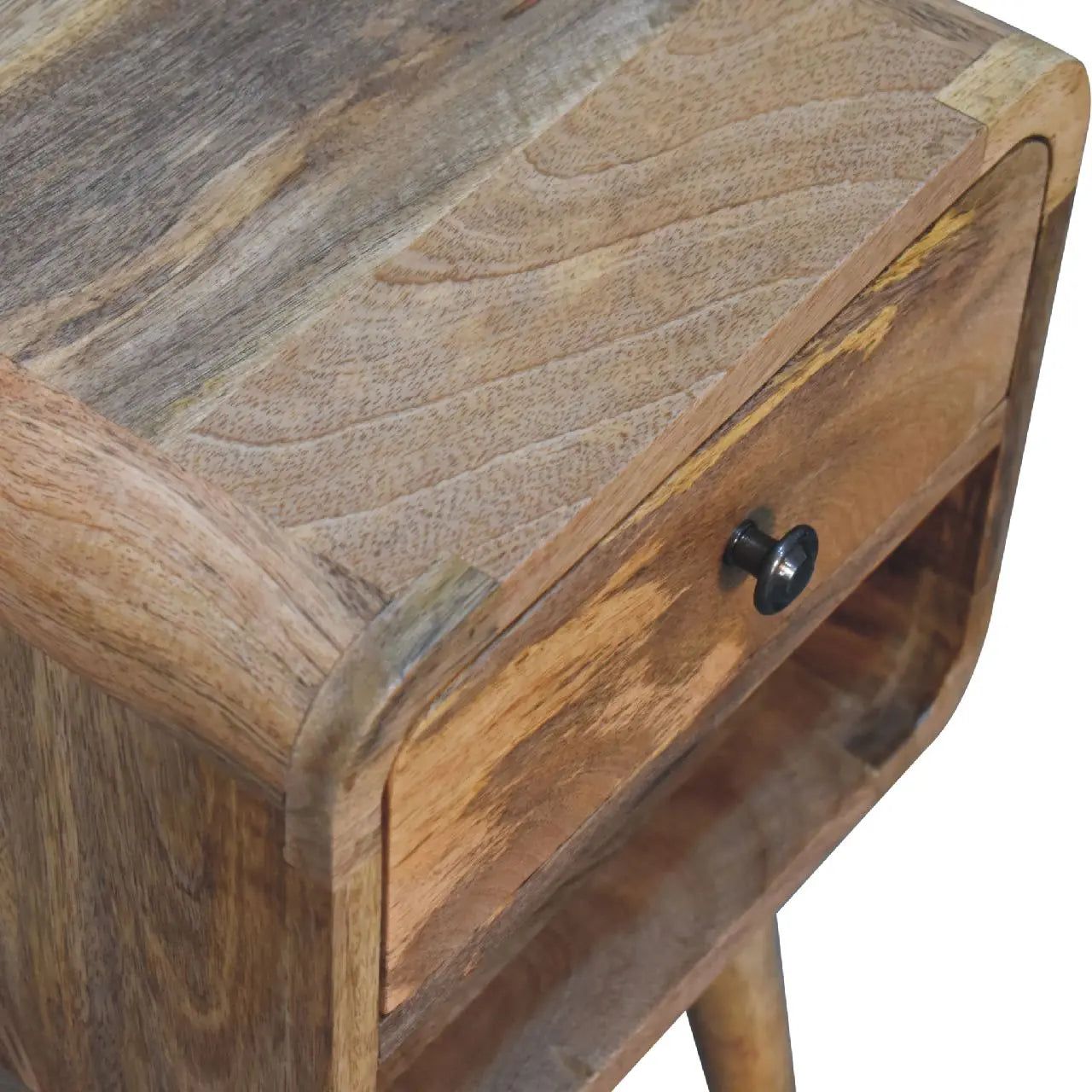 Mini Oak-ish Curve Lower Bedside - Living with Luxury