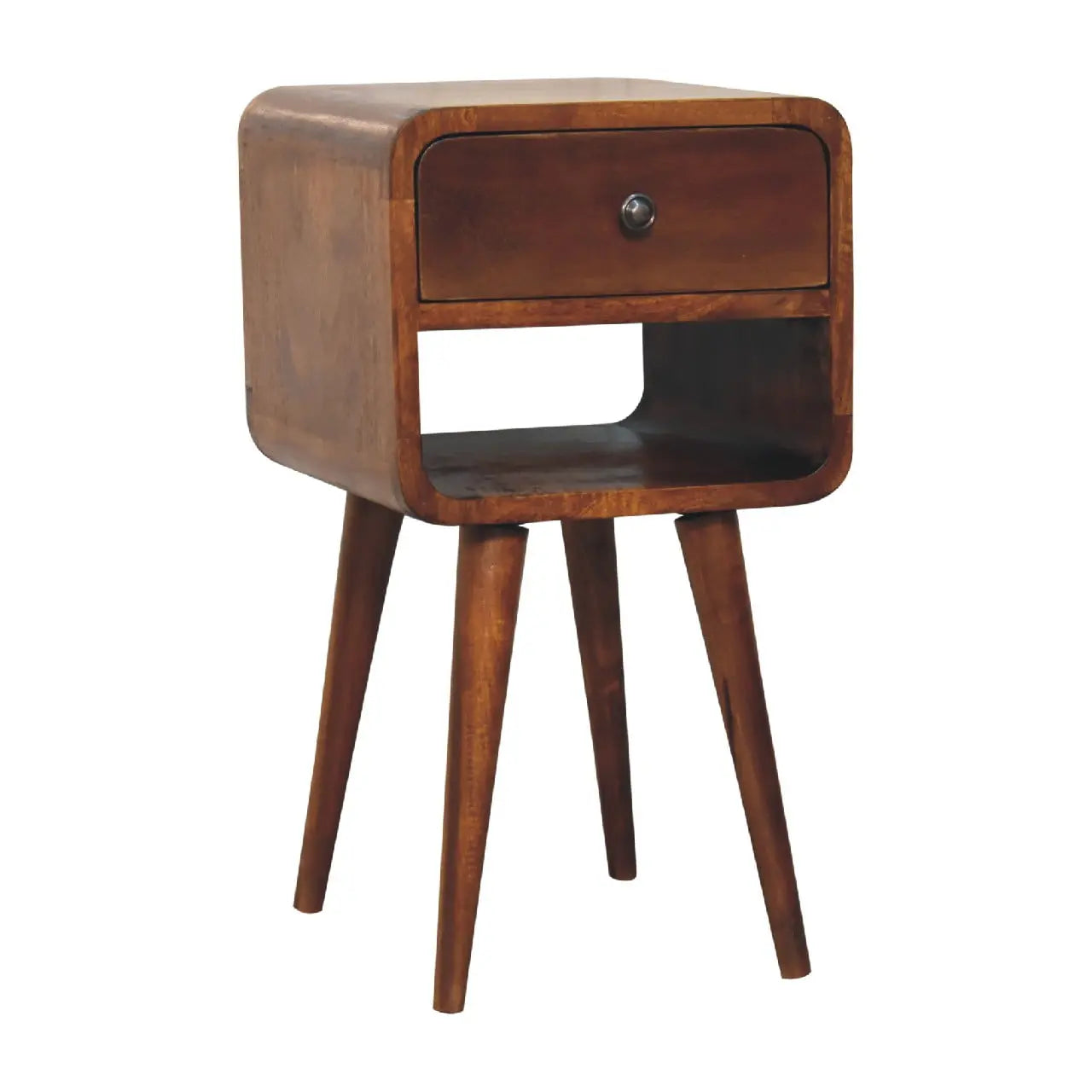 Mini Chestnut Curve Lower Bedside - Living with Luxury