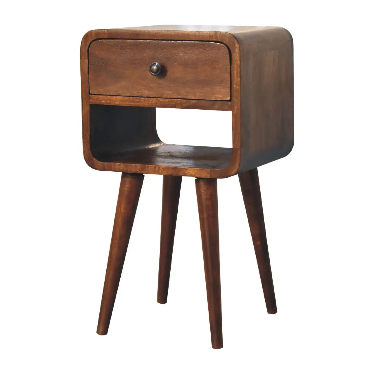 Mini Chestnut Curve Lower Bedside - Living with Luxury