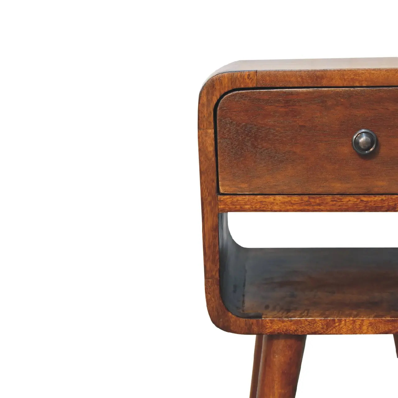 Mini Chestnut Curve Lower Bedside - Living with Luxury