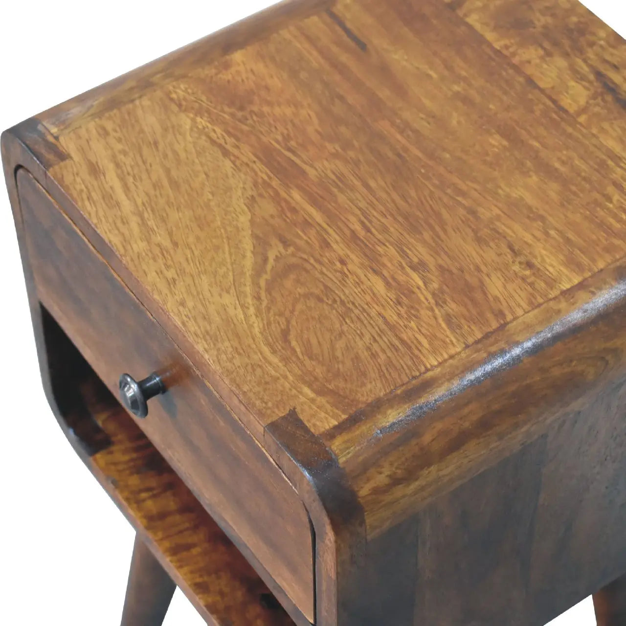 Mini Chestnut Curve Lower Bedside - Living with Luxury