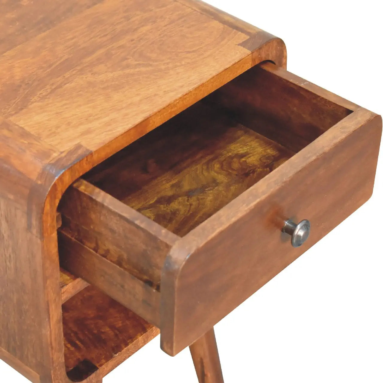 Mini Chestnut Curve Lower Bedside - Living with Luxury