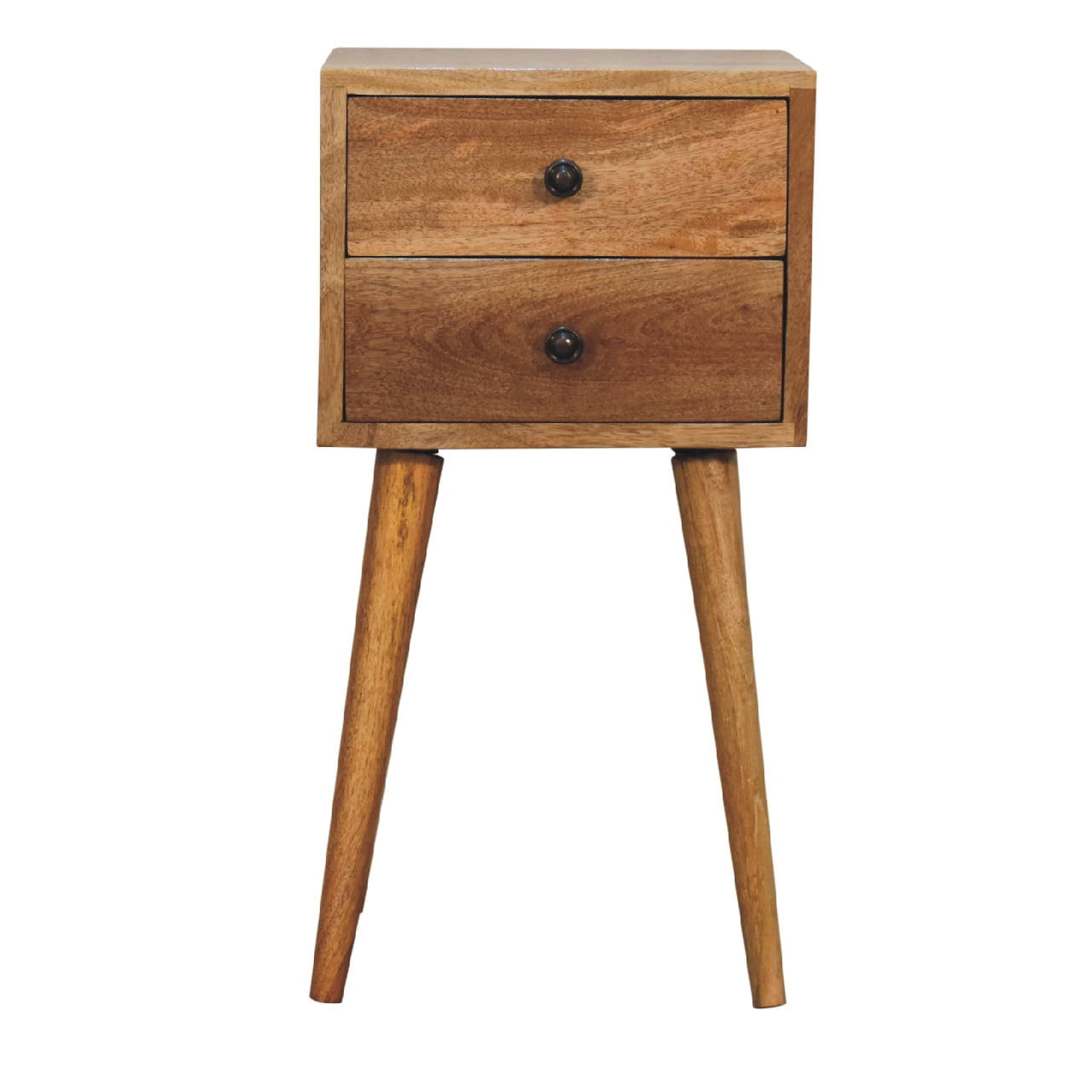 Mini 2 Drawer Oak-ish Bedside - Living with Luxury