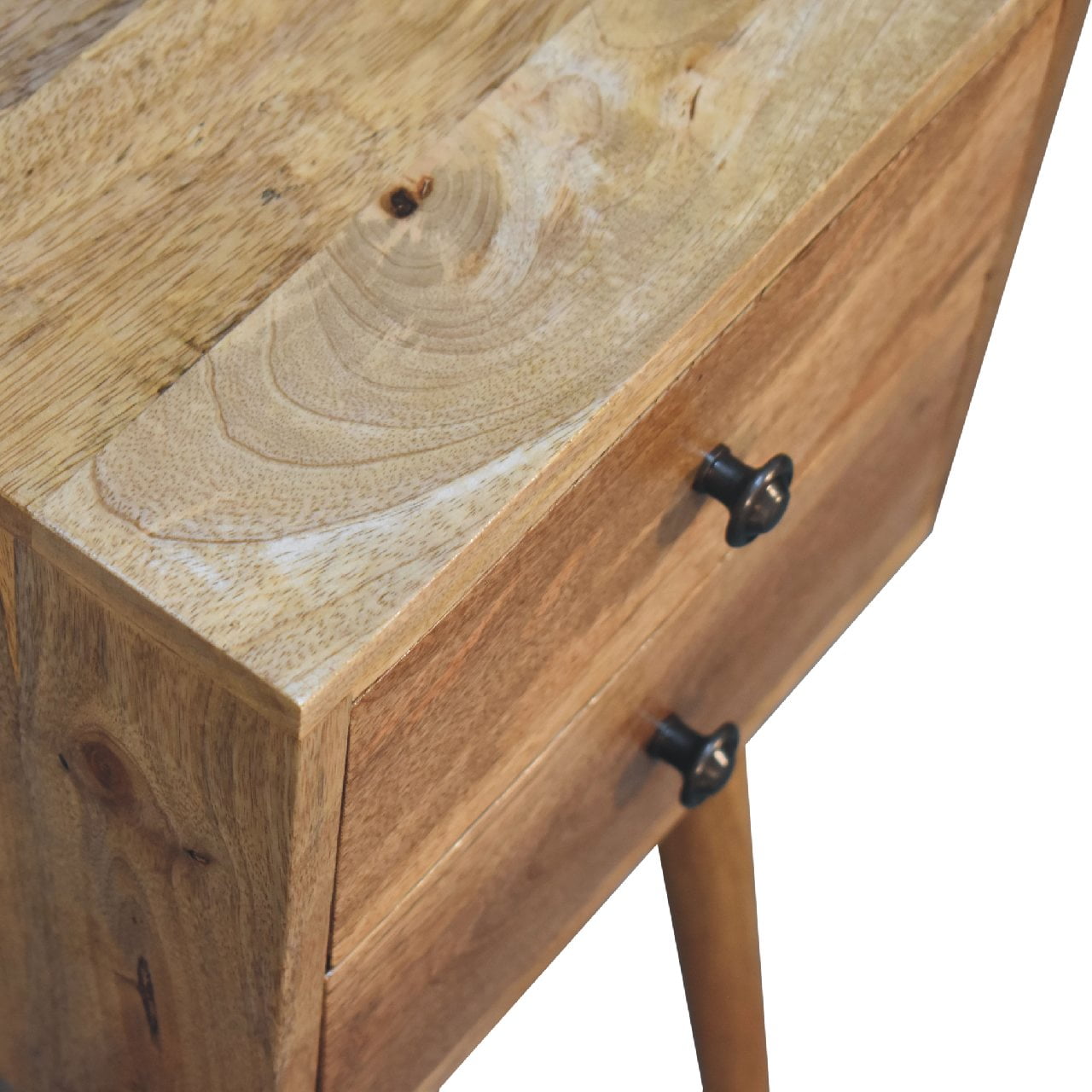 Mini 2 Drawer Oak-ish Bedside - Living with Luxury