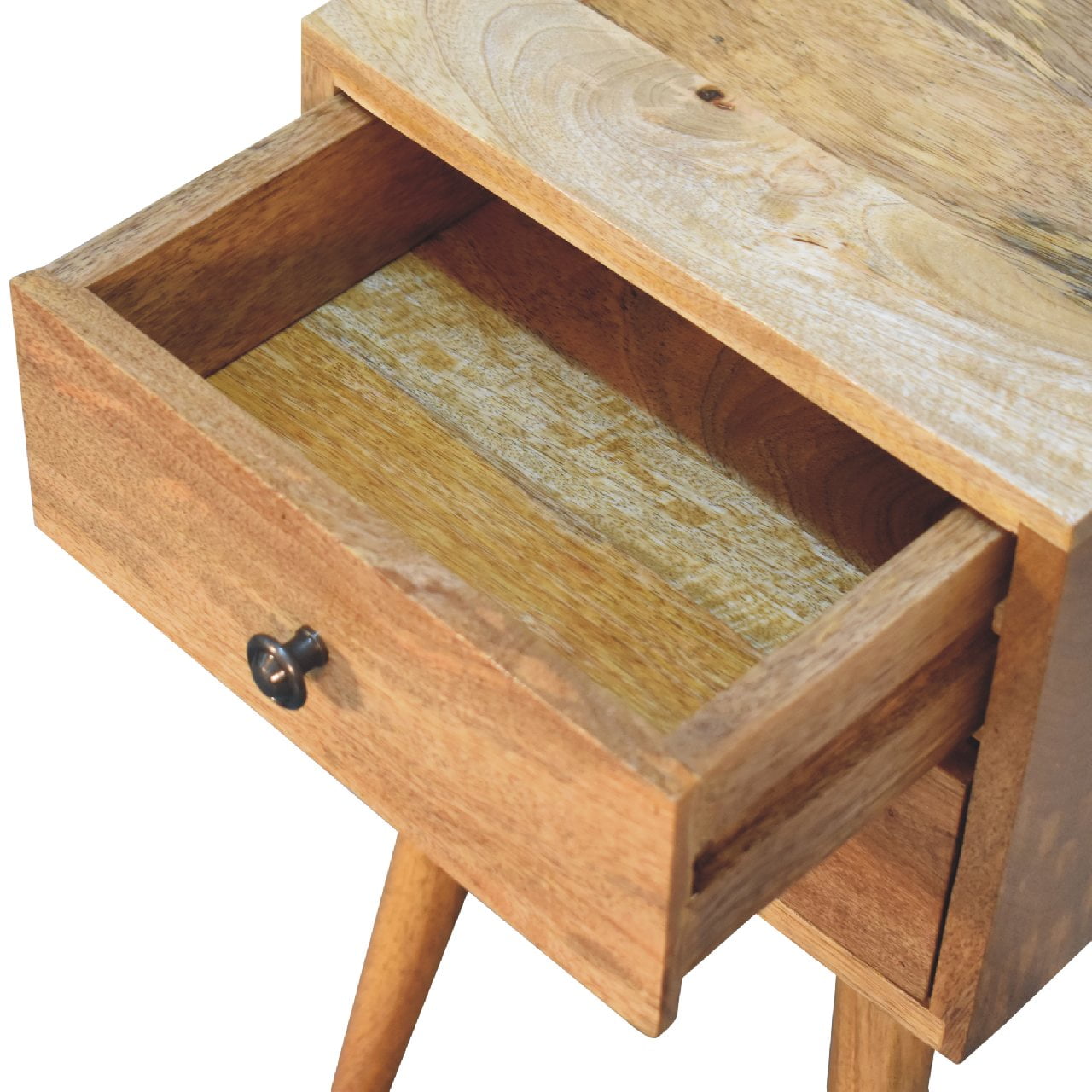 Mini 2 Drawer Oak-ish Bedside - Living with Luxury