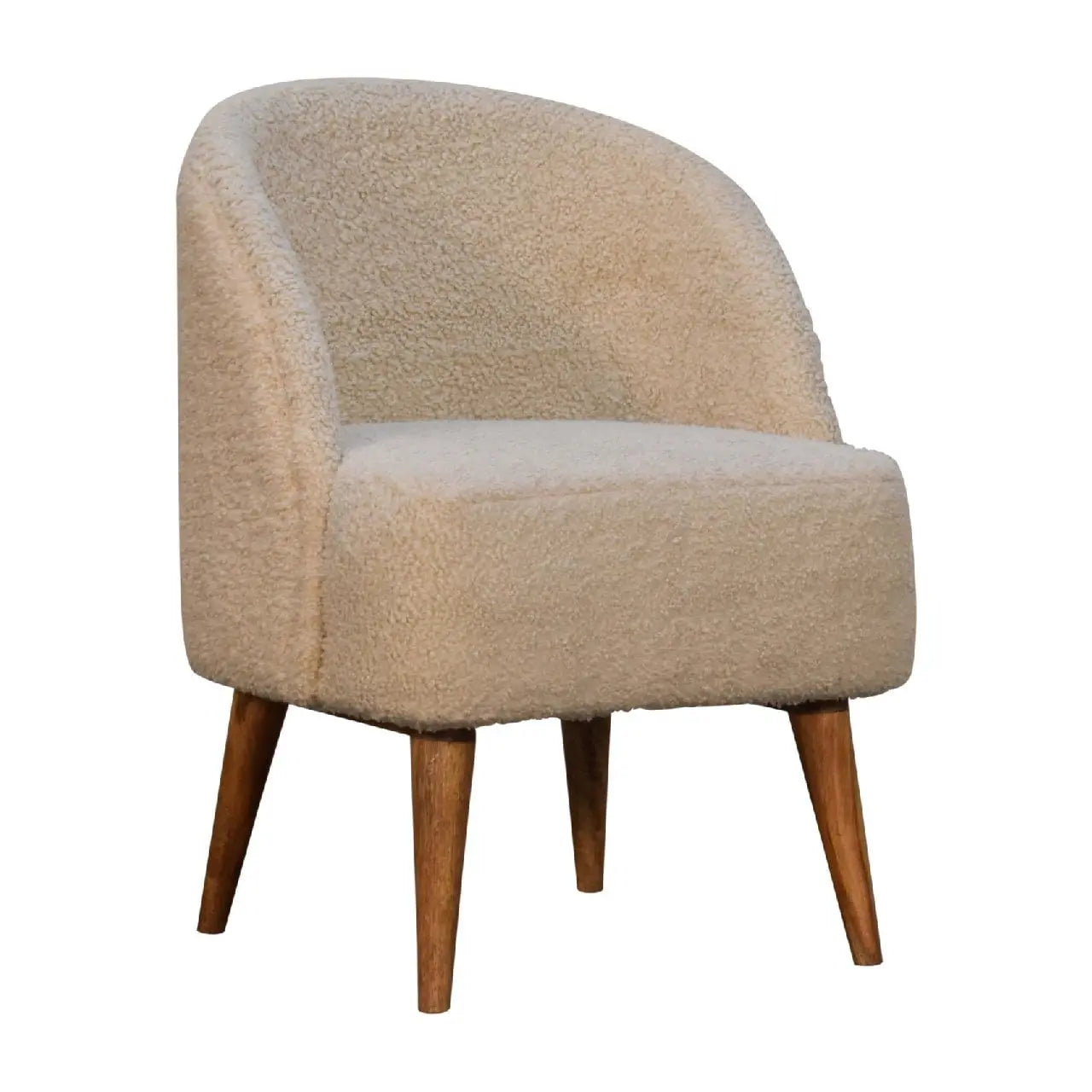 Cream Boucle Tub Chair - Living with Luxury