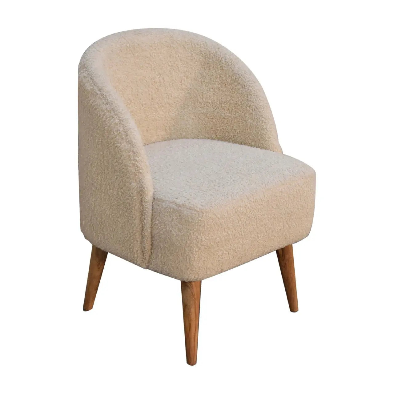 Cream Boucle Tub Chair - Living with Luxury