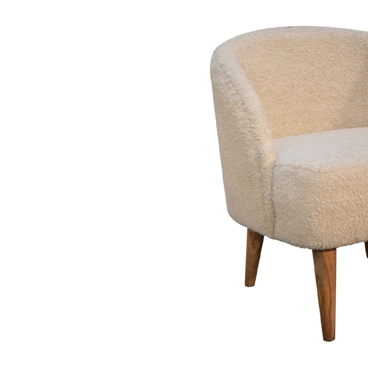 Cream Boucle Tub Chair - Living with Luxury