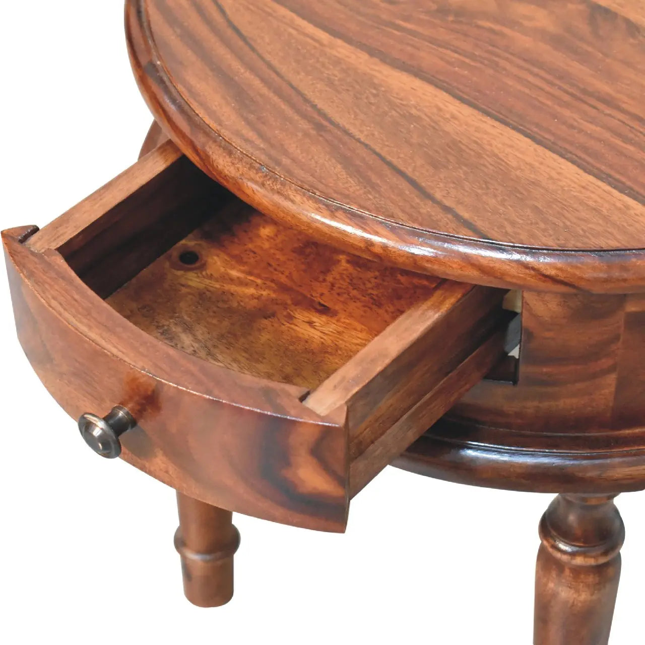 Honey finish Turned Leg Bedside - Living with Luxury