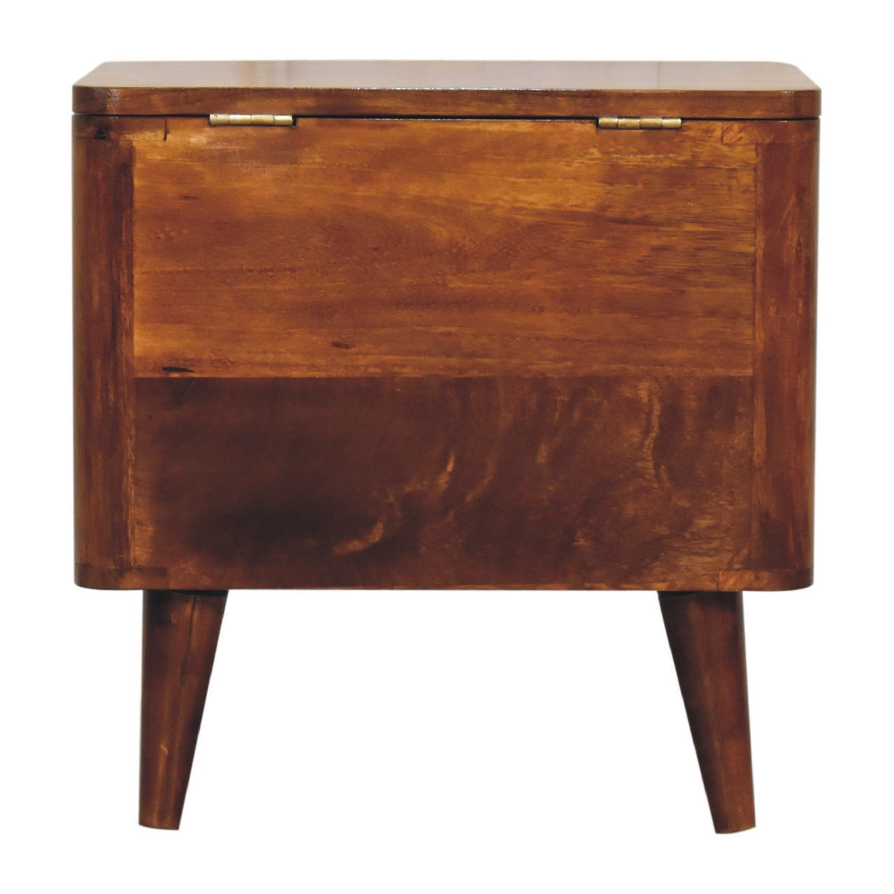 Chestnut Lid-up Storage Stool - Living with Luxury