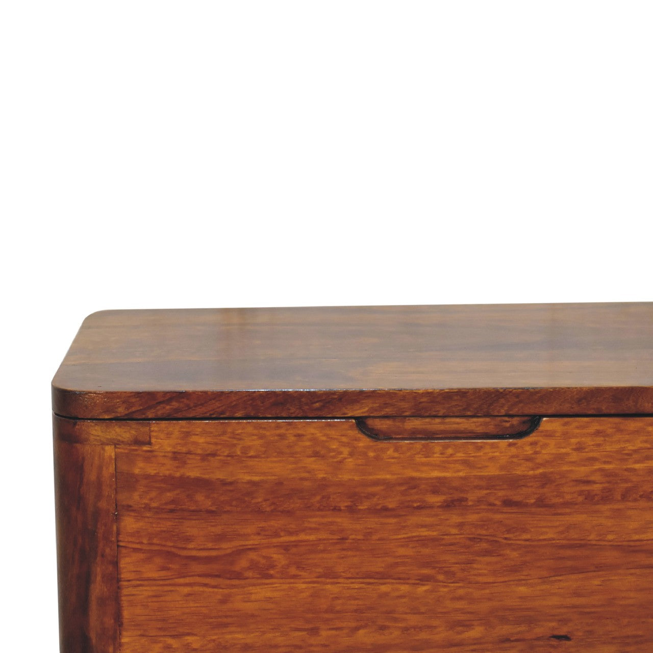 Chestnut Lid-up Storage Stool - Living with Luxury
