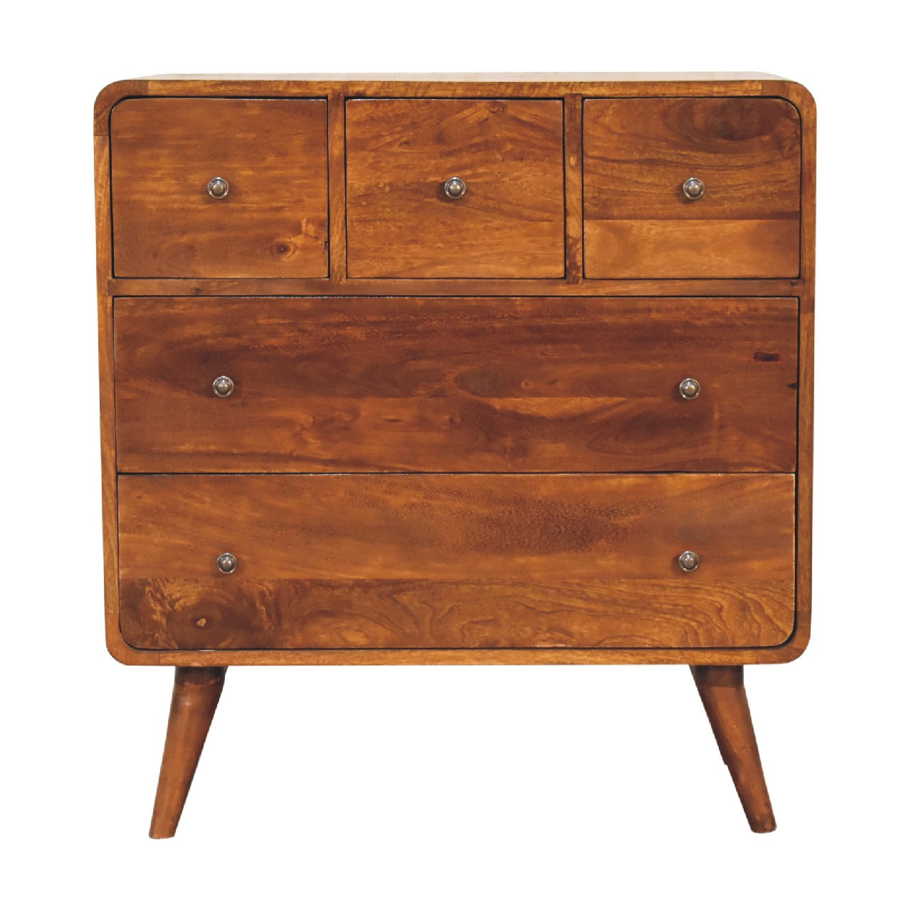 3 over 2 Curved Chestnut Chest Living with Luxury